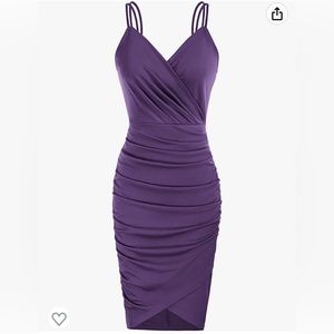 Purple party dress by Grace Karin. Size Large. Spaghetti straps, wrap v-neck…
